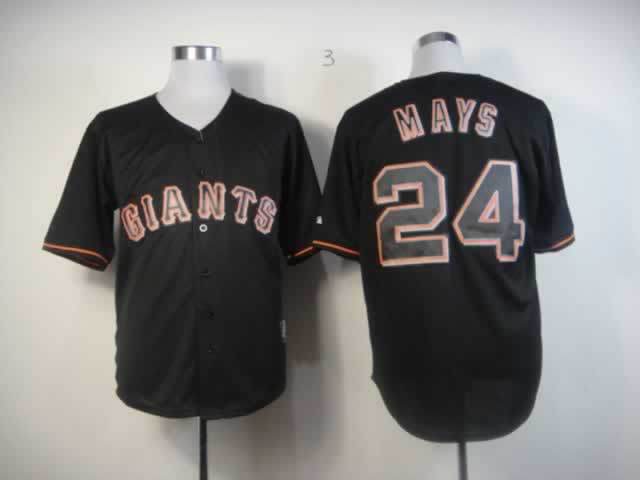 MLB San Francisco Giants 24 Willie Mays Black Fashion Jerseys