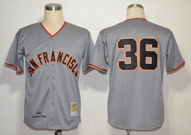 MLB San Francisco Giants 36 Perry Grey Jerseys Coolbase(1962)