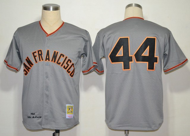 MLB San Francisco Giants 44 McCovey Grey Jerseys Coolbase(1962)