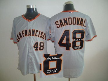 MLB San Francisco Giants 48# Sandoval GRAY Signed Jersey