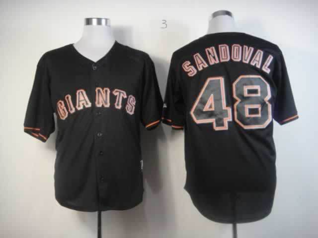 MLB San Francisco Giants 48 Pablo Sandoval Black Fashion Jerseys