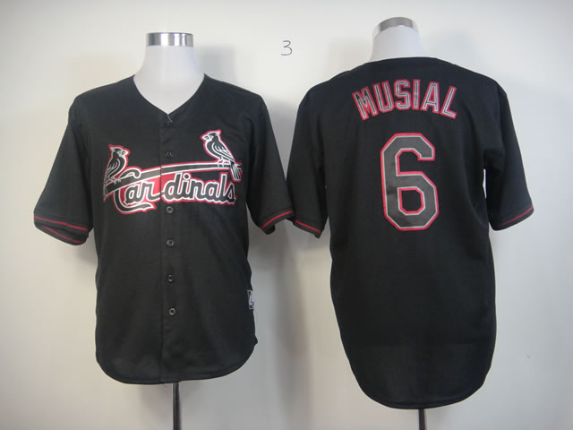 MLB St.Louis Cardinals 6 musial Black Fashion Jerseys
