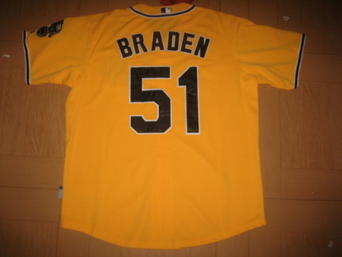 MLB jerseys Oakland OAK ATHLETICS 51 BRADEN jerseys yellow