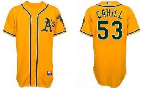MLB jerseys Oakland OAK ATHLETICS 53 CAHILL jerseys yellow