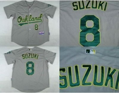 MLB jerseys Oakland OAK ATHLETICS 8 SUZUKI jerseys gray