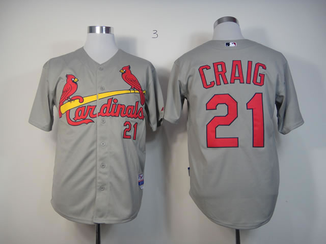 MLB jerseys St.Louis Cardinals 21 Allen Craig Grey