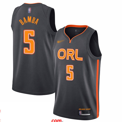 Magic #5 Mohamed Bamba Charcoal Basketball Swingman City Edition 2019 20 Jersey Magic #5 Mohamed Bamba Charcoal Basketball Swingman City Edition 2019 20 Jersey