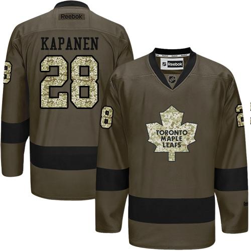Maple Leafs #28 Kasperi Kapanen Green Salute to Service Stitched NHL Jersey