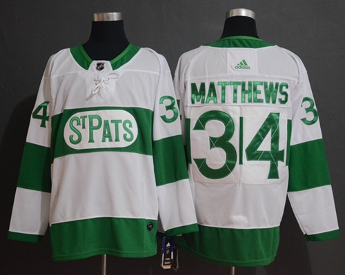 Maple Leafs #34 Auston Matthews White Authentic St. Pats Stitched Hockey Jersey Maple Leafs #34 Auston Matthews White Authentic St. Pats Stitched Hockey Jersey