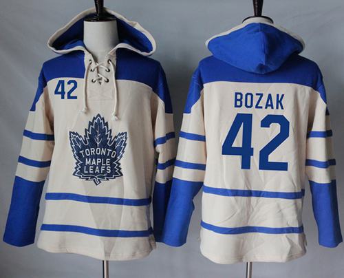 Maple Leafs #42 Tyler Bozak Cream Sawyer Hooded Sweatshirt Stitched NHL Jersey Maple Leafs #42 Tyler Bozak Cream Sawyer Hooded Sweatshirt Stitched NHL Jersey
