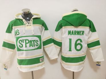 Maple Leafs 16 Mitchel Marner White St. Patrick's Day All Stitched Hooded Sweatshirt Maple Leafs 16 Mitchel Marner White St. Patrick's Day All Stitched Hooded Sweatshirt