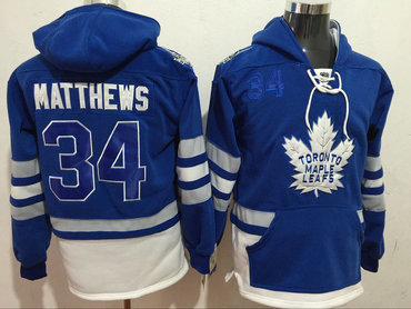 Maple Leafs 34 Auston Matthews Blue All Stitched Hooded Sweatshirt Maple Leafs 34 Auston Matthews Blue All Stitched Hooded Sweatshirt