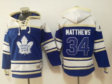 Maple Leafs 34 Auston Matthews Blue All Stitched Hooded Sweatshirt Maple Leafs 34 Auston Matthews Blue All Stitched Hooded Sweatshirt