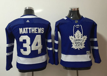 Maple Leafs 34 Auston Matthews Blue Youth Adidas Jersey