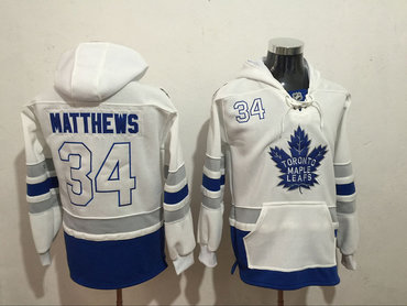 Maple Leafs 34 Auston Matthews White All Stitched Hooded Sweatshirt Maple Leafs 34 Auston Matthews White All Stitched Hooded Sweatshirt