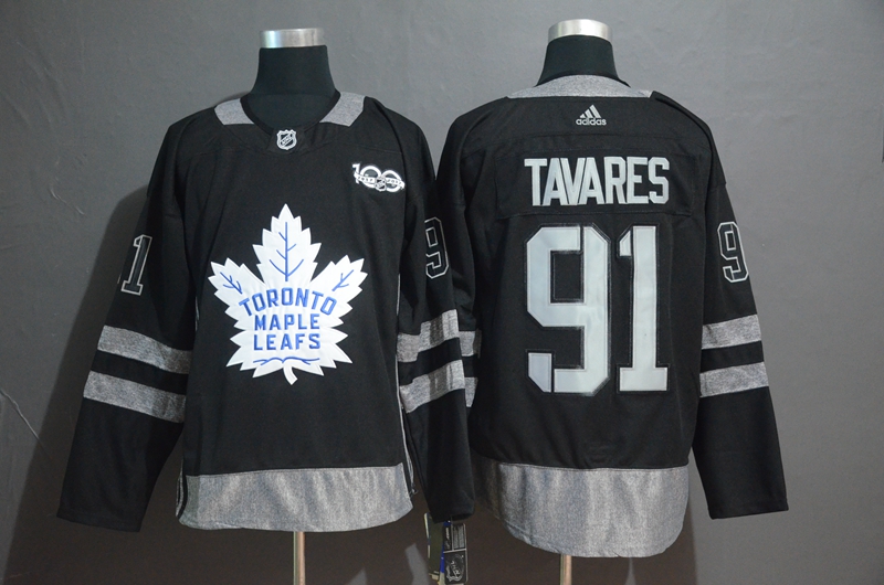 Maple Leafs 91 John Tavares Black 1917-2017 100th Anniversary Adidas Jersey Maple Leafs 91 John Tavares Black 1917-2017 100th Anniversary Adidas Jersey