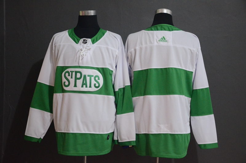 Maple Leafs Blank White 2019 St. Patrick's Day Adidas Jersey Maple Leafs Blank White 2019 St. Patrick's Day Adidas Jersey