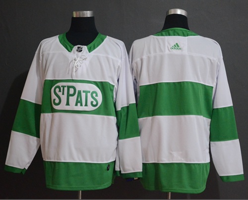 Maple Leafs Blank White Authentic St. Pats Stitched Hockey Jersey Maple Leafs Blank White Authentic St. Pats Stitched Hockey Jersey