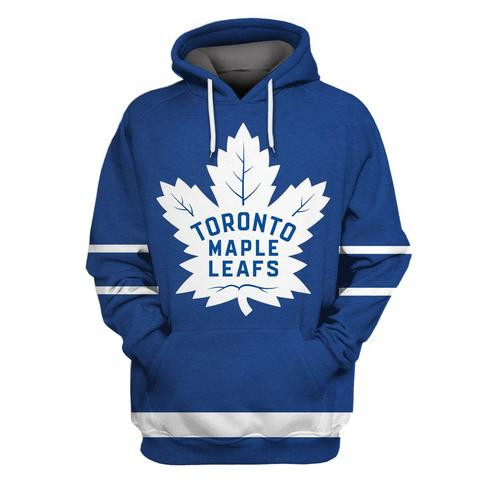 Maple Leafs Blue All Stitched Hooded Sweatshirt Maple Leafs Blue All Stitched Hooded Sweatshirt