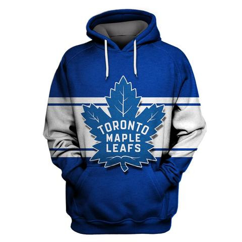 Maple Leafs Blue Fashion All Stitched Hooded Sweatshirt Maple Leafs Blue Fashion All Stitched Hooded Sweatshirt