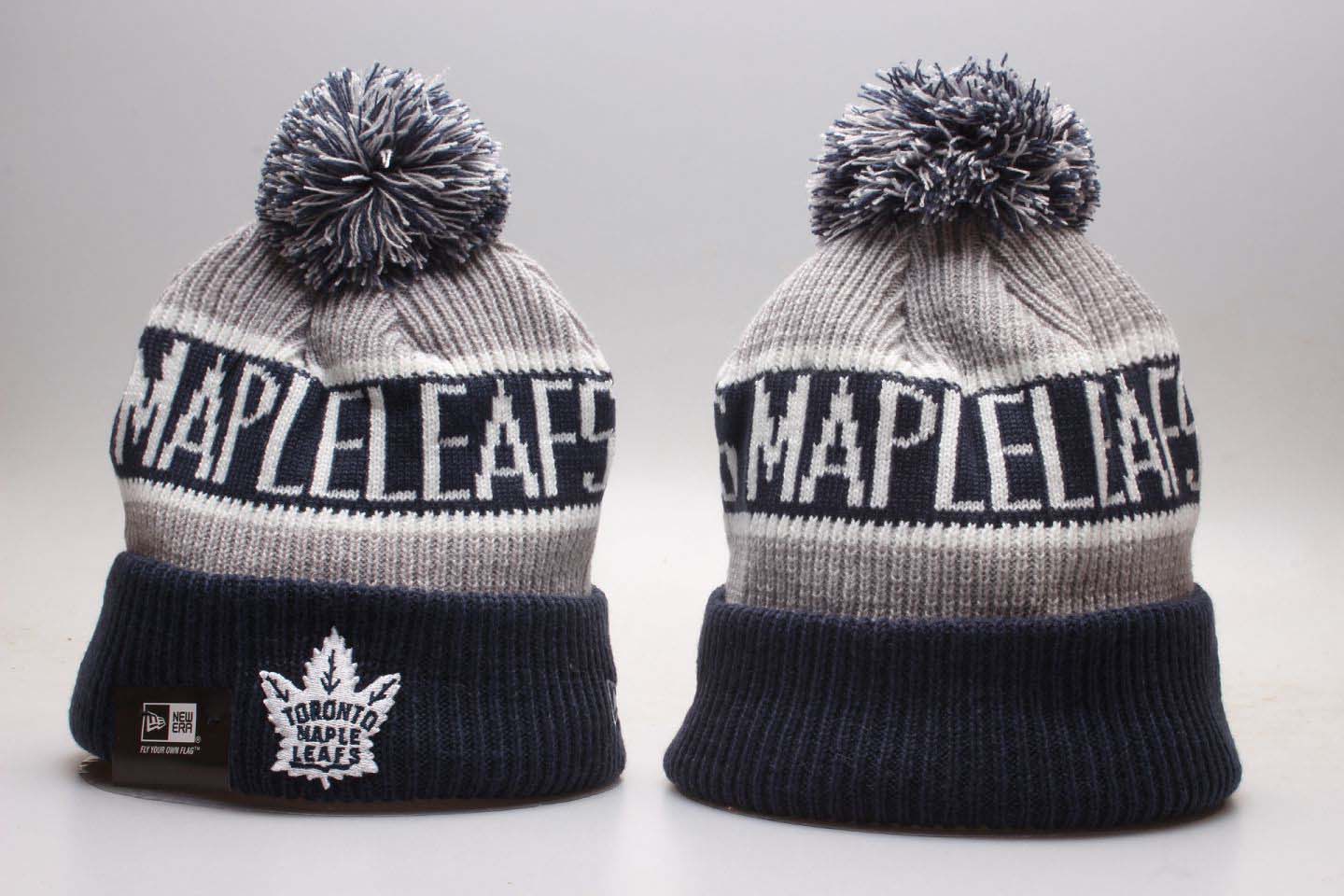 Maple Leafs Team Pride Blue Knit Hat With Pom YP Maple Leafs Team Pride Blue Knit Hat With Pom YP