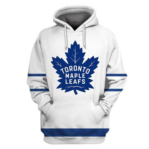 Maple Leafs White All Stitched Hooded Sweatshirt Maple Leafs White All Stitched Hooded Sweatshirt