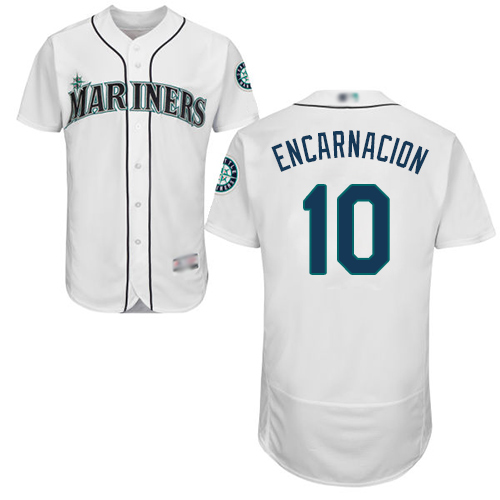 Mariners #10 Edwin Encarnacion White Flexbase Authentic Collection Stitched Baseball Jersey Mariners #10 Edwin Encarnacion White Flexbase Authentic Collection Stitched Baseball Jersey