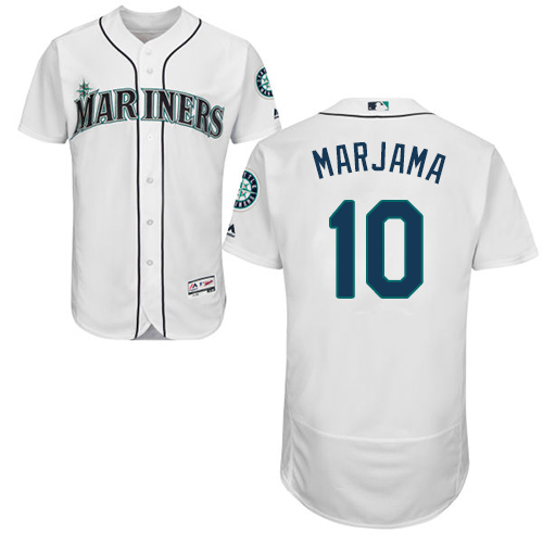 Mariners #10 Mike Marjama White Flexbase Authentic Collection Stitched Baseball