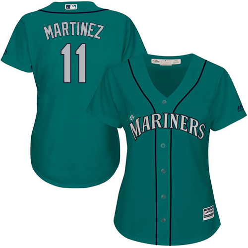 Mariners #11 Edgar Martinez Green Alternate Women's Stitched Baseball Jersey Mariners #11 Edgar Martinez Green Alternate Women's Stitched Baseball Jersey