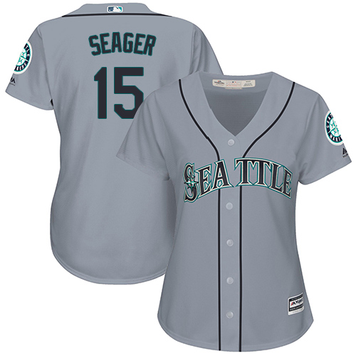 Mariners #15 Kyle Seager Grey Road Women's Stitched MLB Jersey Mariners #15 Kyle Seager Grey Road Women's Stitched MLB Jersey