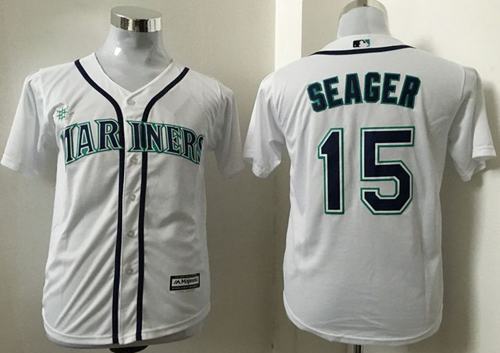 Mariners #15 Kyle Seager White Cool Base Stitched Youth MLB Jersey Mariners #15 Kyle Seager White Cool Base Stitched Youth MLB Jersey