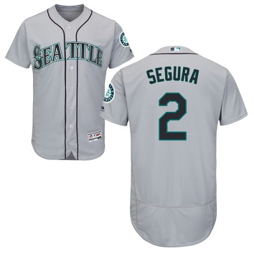Mariners #2 Jean Segura Grey Flexbase Authentic Collection Stitched Baseball Jersey