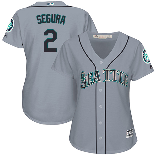 Mariners #2 Jean Segura Grey Road Women's Stitched Baseball Jersey Mariners #2 Jean Segura Grey Road Women's Stitched Baseball Jersey