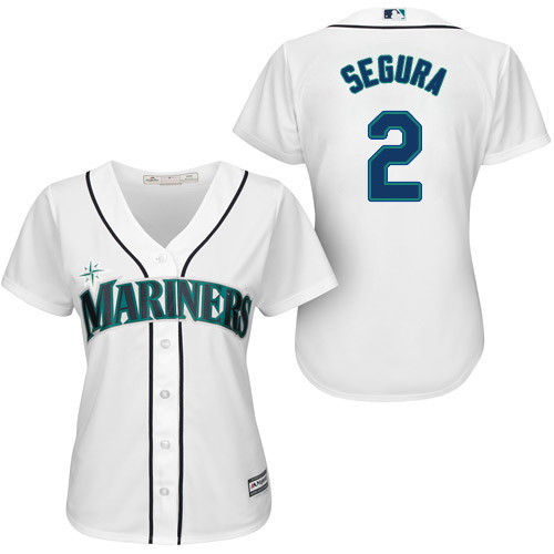 Mariners #2 Jean Segura White Home Women's Stitched Baseball Jersey Mariners #2 Jean Segura White Home Women's Stitched Baseball Jersey