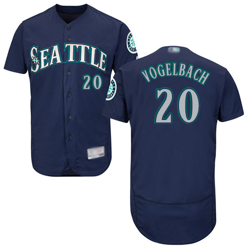 Mariners #20 Dan Vogelbach Navy Blue Flexbase Authentic Collection Stitched Baseball Jersey Mariners #20 Dan Vogelbach Navy Blue Flexbase Authentic Collection Stitched Baseball Jersey