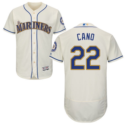 Mariners #22 Robinson Cano Cream Flexbase Authentic Collection Stitched MLB Jersey