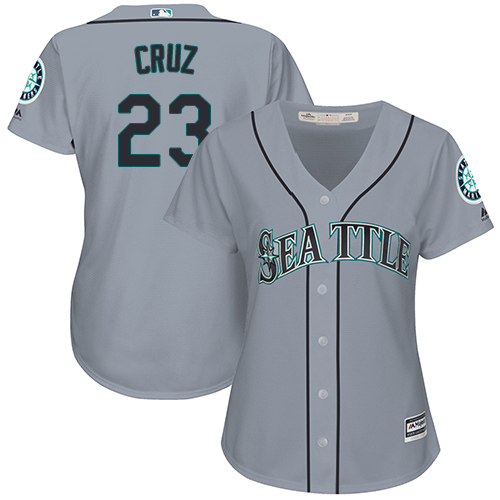 Mariners #23 Nelson Cruz Grey Road Women's Stitched MLB Jersey Mariners #23 Nelson Cruz Grey Road Women's Stitched MLB Jersey