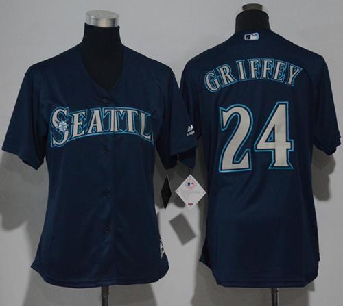 Mariners #24 Ken Griffey Navy Blue Alternate Women's Stitched MLB Jersey Mariners #24 Ken Griffey Navy Blue Alternate Women's Stitched MLB Jersey