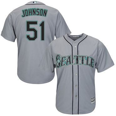 Mariners #51 Randy Johnson Grey Cool Base Stitched Youth MLB Jersey