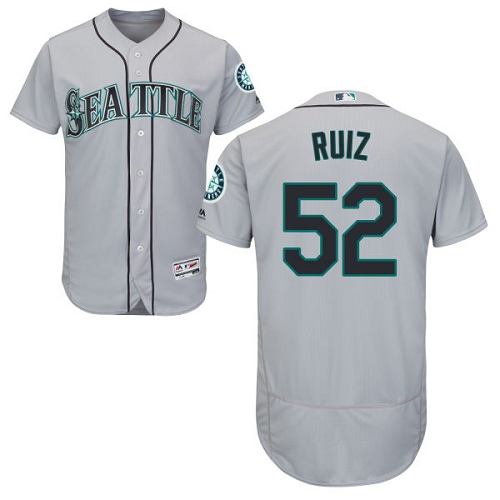 Mariners #52 Carlos Ruiz Grey Flexbase Authentic Collection Stitched MLB Jersey