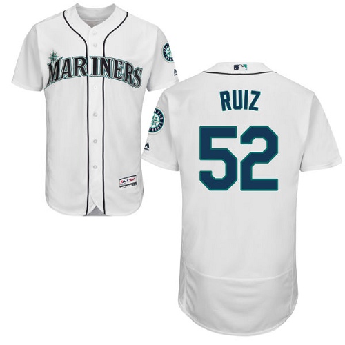Mariners #52 Carlos Ruiz White Flexbase Authentic Collection Stitched MLB Jersey