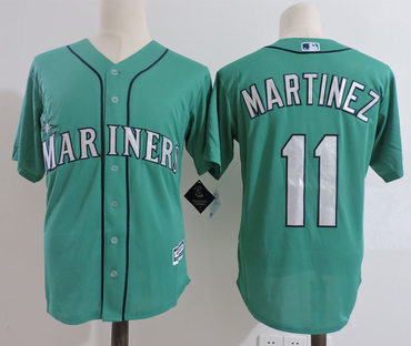 Mariners 11 Edgar Martinez Green Cool Base Jersey