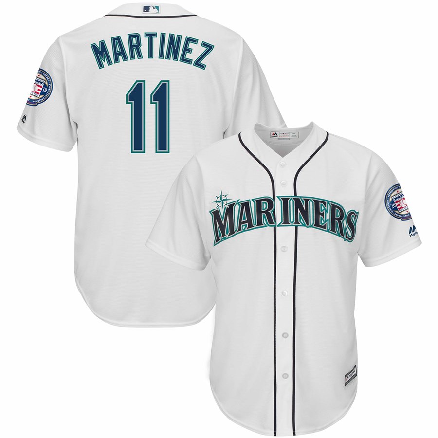 Mariners 11 Edgar Martinez White 2019 Hall Of Fame Induction Patch Cool Base Jersey Mariners 11 Edgar Martinez White 2019 Hall Of Fame Induction Patch Cool Base Jersey