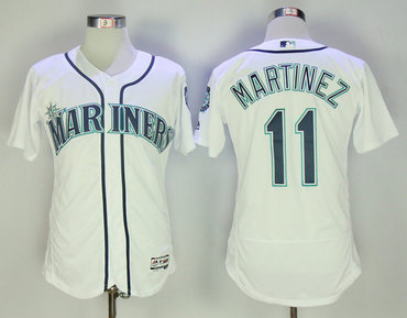 Mariners 11 Edgar Martinez White Flexbase Jersey