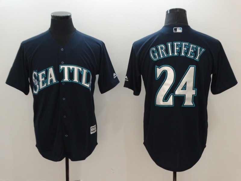 Mariners 24 Ken Griffey Jr. Navy Cool Base Jersey