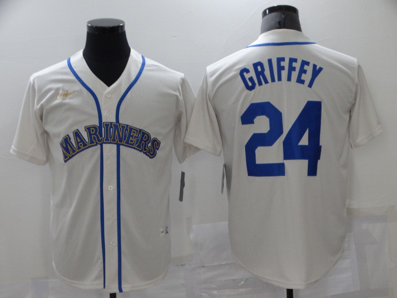 Mariners 24 Ken Griffey Jr. White Nike Thowback Cool Base Jersey Mariners 24 Ken Griffey Jr. White Nike Thowback Cool Base Jersey
