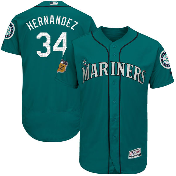 Mariners 34 Felix Hernandez Green 2017 Spring Training Flexbase Jersey
