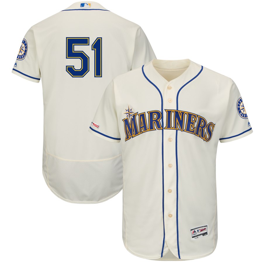 Mariners 51 Ichiro Suzuki Cream 150th Patch Flexbase Jersey Mariners 51 Ichiro Suzuki Cream 150th Patch Flexbase Jersey