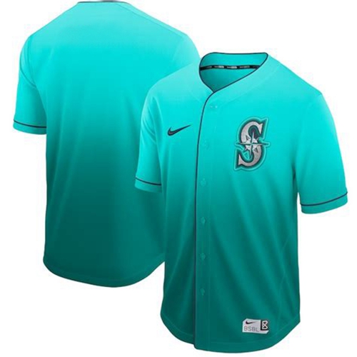Mariners Blank Green Fade Authentic Stitched Baseball Jersey Mariners Blank Green Fade Authentic Stitched Baseball Jersey