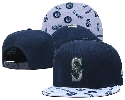Mariners Team Logo Navy White Adjustable Hat TX